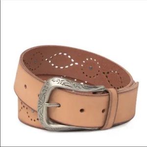 Frye Tan Studded Leather Western Belt Size S NWT